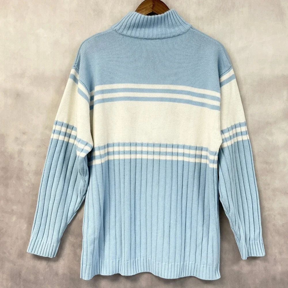 Y2K Southpole Sweater Mens XL Striped Mock Neck Street Skater Hip Hop McBling